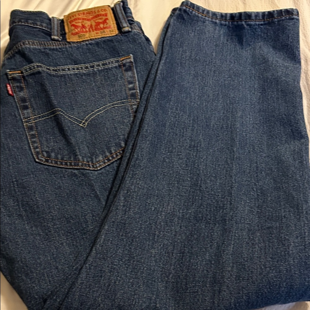 Levi's Men's Dark Blue Bootcut Jeans 505 38x32